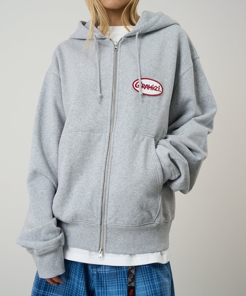 Gramicci（グラミチ） パーカー 裏起毛 OVAL PATCH ZIP HOODED