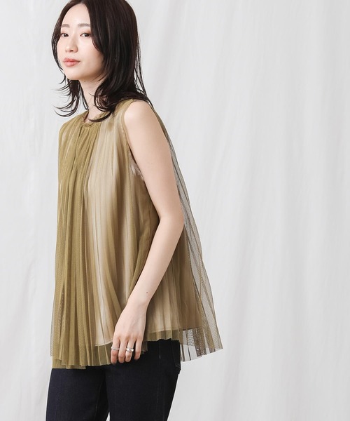 「Gready Brilliant」 ノースリーブブラウス 38 キャメル レディース_画像4