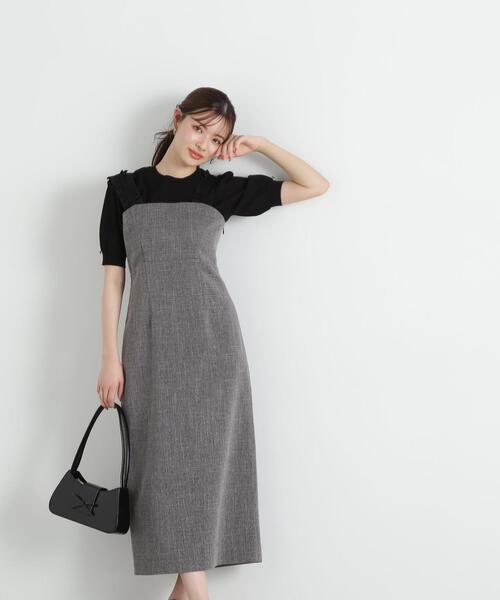 「PROPORTION BODY DRESSING」 キャミソールワンピース SMALL ブラック系その他 レディースの画像