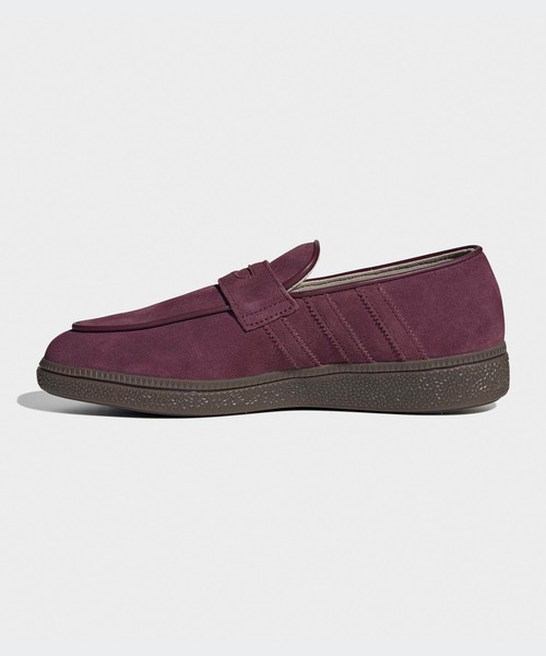 ADIEV 紫と黒のスエードローファー厚底 adidas（アディダス） ローファー HANDBALL SPEZIAL LOAFER W スエード