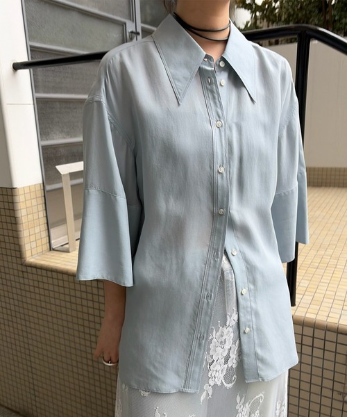【新品】WIDE CUFFS SLEEVE CUPRO BLOUSE Ameri（アメリ） ブラウス シャツ WIDE CUFFS SLEEVE CUPRO BLOUSE
