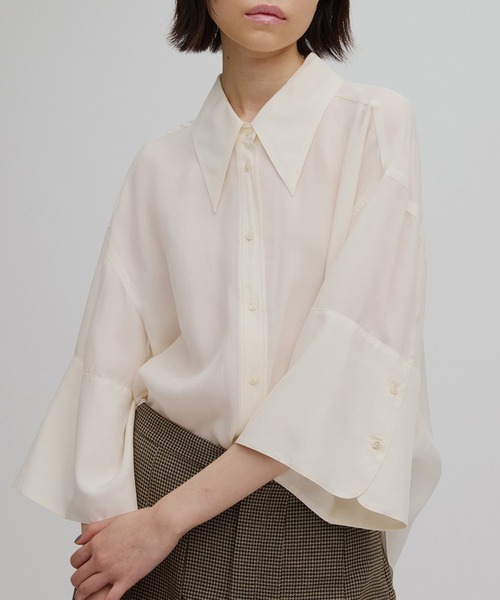 【新品】WIDE CUFFS SLEEVE CUPRO BLOUSE Ameri（アメリ） ブラウス シャツ WIDE CUFFS SLEEVE CUPRO BLOUSE
