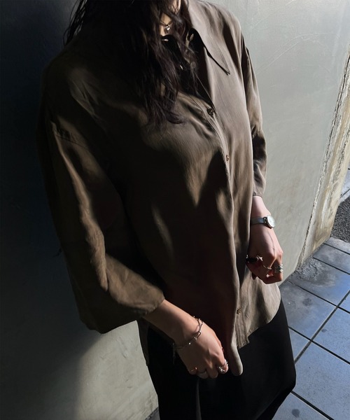 Ameri（アメリ） ブラウス シャツ WIDE CUFFS SLEEVE CUPRO BLOUSE