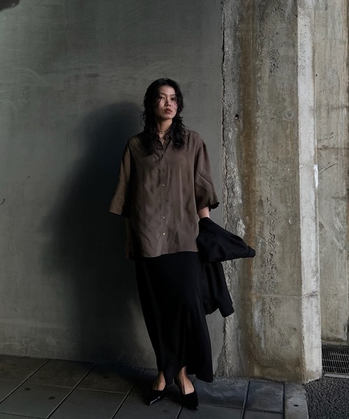 【新品】WIDE CUFFS SLEEVE CUPRO BLOUSE Ameri（アメリ） ブラウス シャツ WIDE CUFFS SLEEVE CUPRO BLOUSE