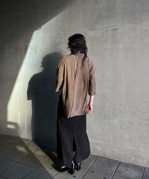 Ameri（アメリ） ブラウス シャツ WIDE CUFFS SLEEVE CUPRO BLOUSE