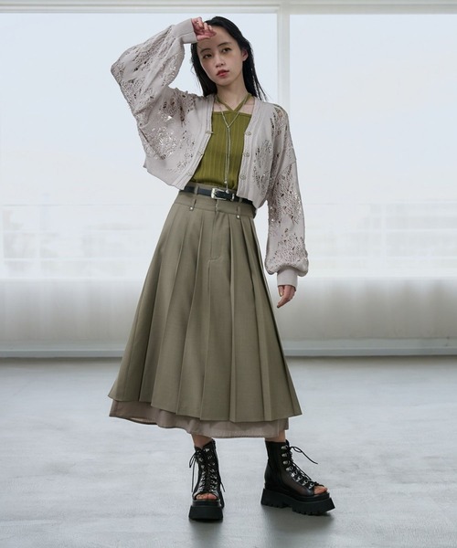 HARE（ハレ） カーディガン スカシアミチャイナニットカーディガン