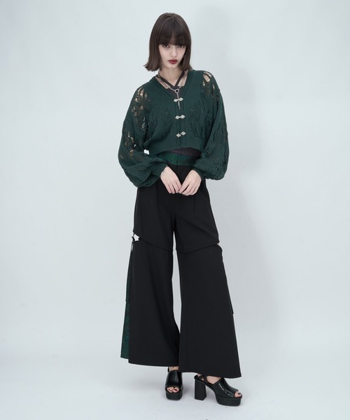 HARE（ハレ） カーディガン スカシアミチャイナニットカーディガン