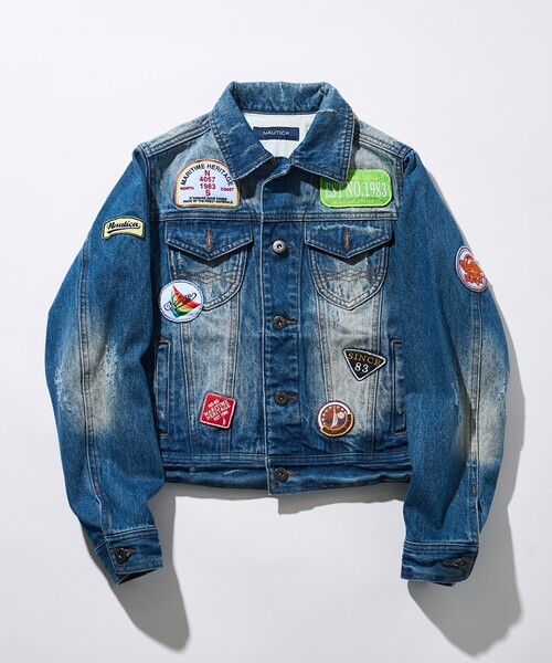 「FREAK'S STORE」 デニムジャケット フリ- ネイビー レディースの画像