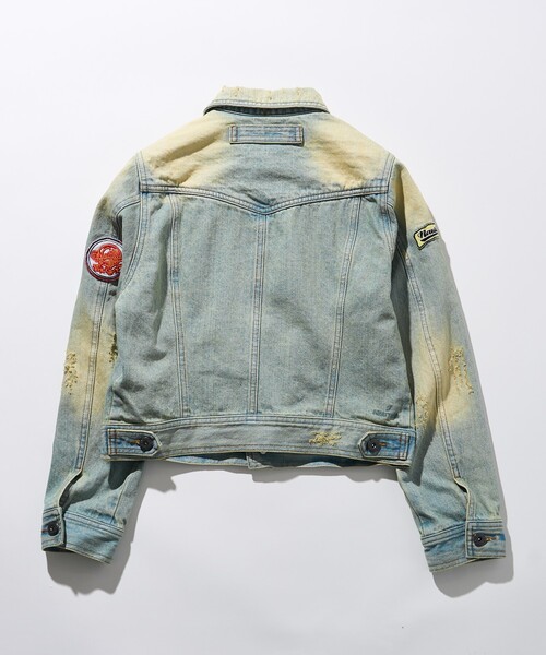 「FREAK'S STORE」 デニムジャケット フリ- ネイビー レディースの画像
