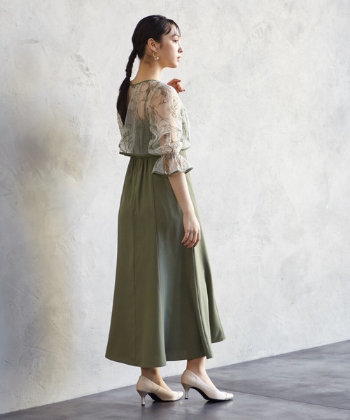 「AIMER」 コンビワンピース MEDIUM カーキ レディースの画像