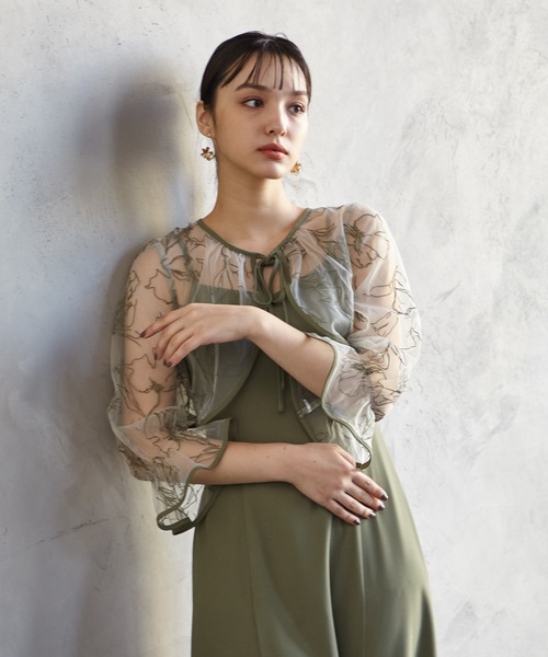 「AIMER」 コンビワンピース MEDIUM カーキ レディースの画像