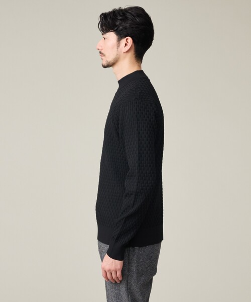 「ABAHOUSE GRAY」 長袖ニット 48 ブラック メンズ_画像3