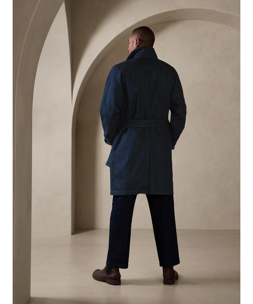 BANANA REPUBLIC」 ステンカラーコート M インディゴブルー メンズ