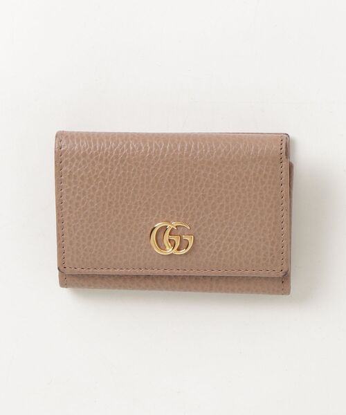 GUCCI（グッチ） GGマーモント 三つ折り 財布 - ベージュ レディース