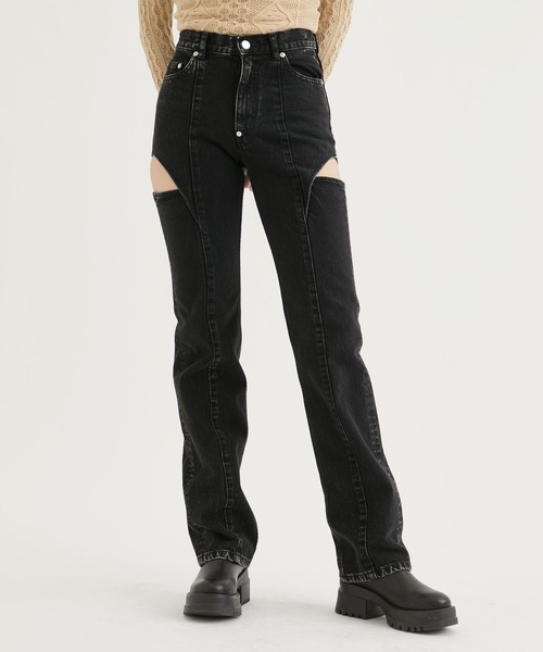 「JOHN LAWRENCE SULLIVAN」 デニムパンツ X-SMALL ブラック レディース_画像3