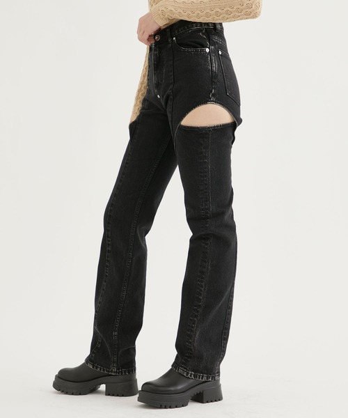 「JOHN LAWRENCE SULLIVAN」 デニムパンツ X-SMALL ブラック レディース_画像4