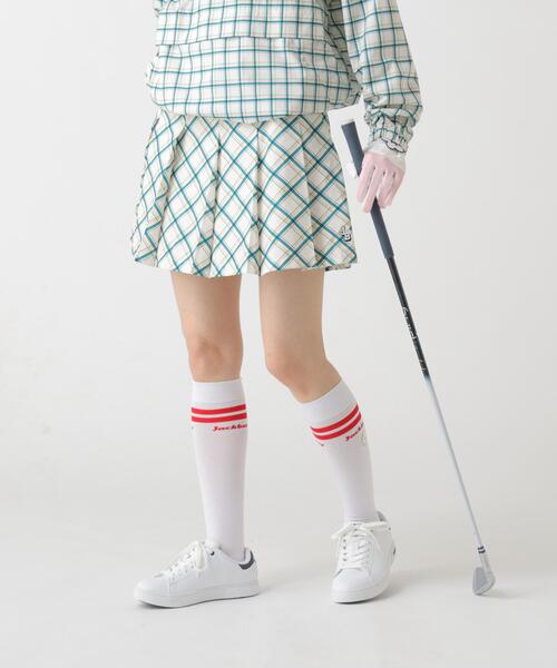 新品　パーリーゲイツ　ジャックバニー　ビックチェック　スカート Jack Bunny!!（ジャックバニー） スカート バイアスチェック吸水速乾