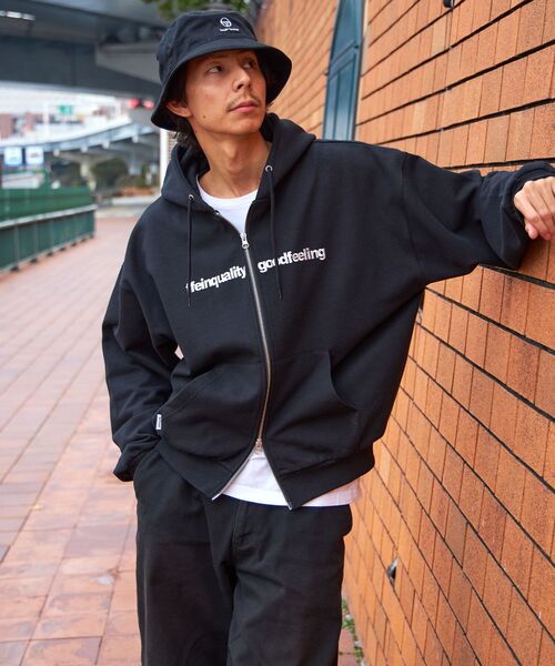 「FFEIN」 ジップアップパーカー MEDIUM アッシュグレー メンズ_画像2