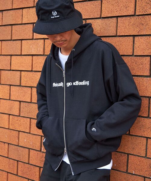 「FFEIN」 ジップアップパーカー MEDIUM アッシュグレー メンズ_画像3