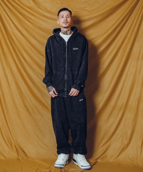 「Subciety」 ジップアップパーカー LARGE カーキ メンズ_画像4