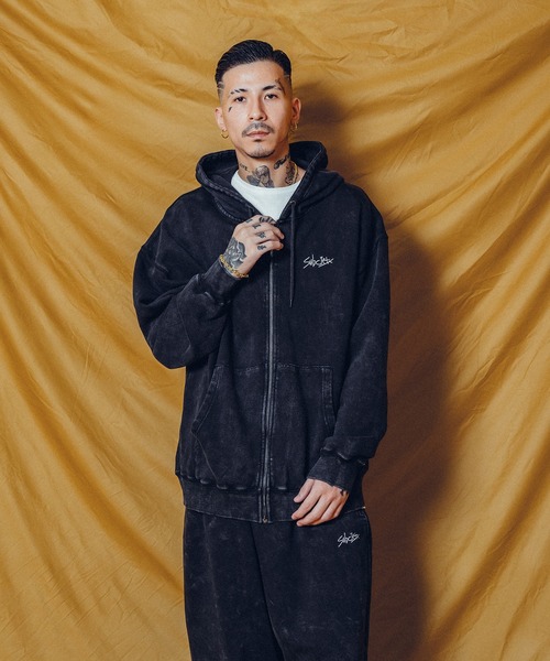 「Subciety」 ジップアップパーカー LARGE カーキ メンズ_画像6