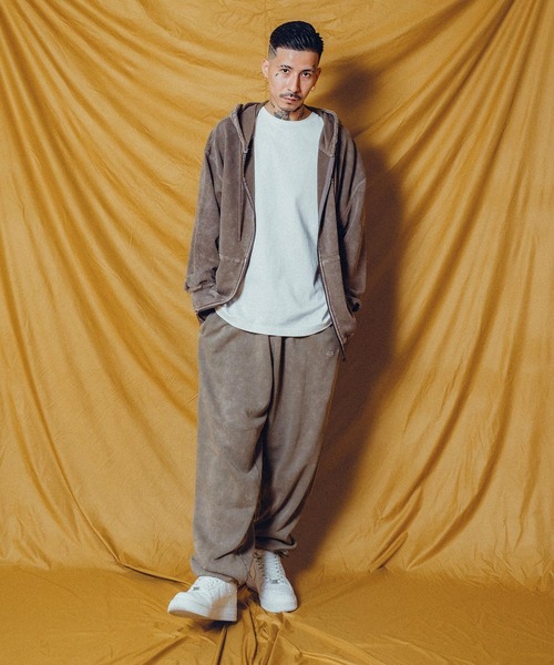 「Subciety」 ジップアップパーカー LARGE カーキ メンズ_画像9