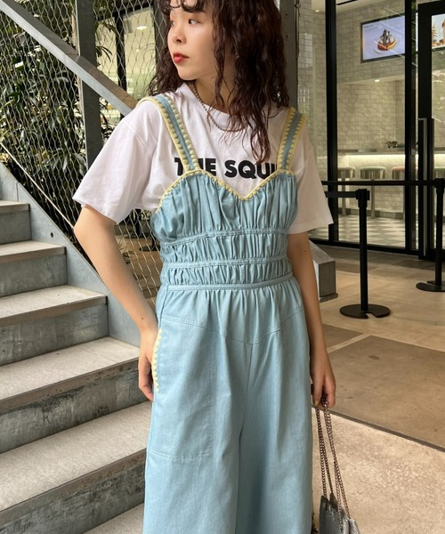 「HELLO.SANFRANCISCO」 オーバーオール ONE SIZE ネイビー レディース_画像2