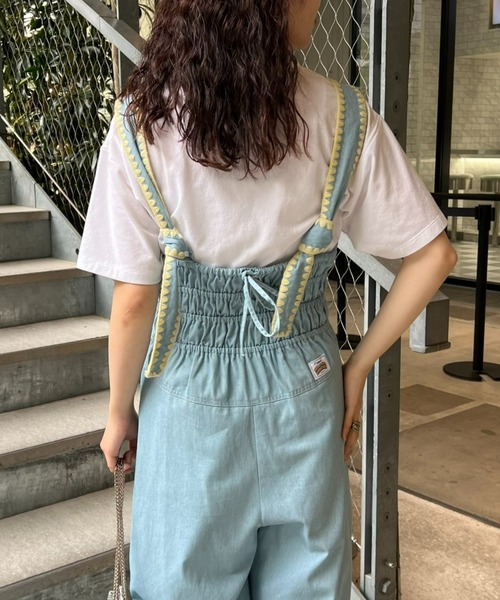 「HELLO.SANFRANCISCO」 オーバーオール ONE SIZE ネイビー レディース_画像4