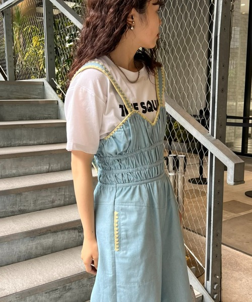 「HELLO.SANFRANCISCO」 オーバーオール ONE SIZE ネイビー レディース_画像5