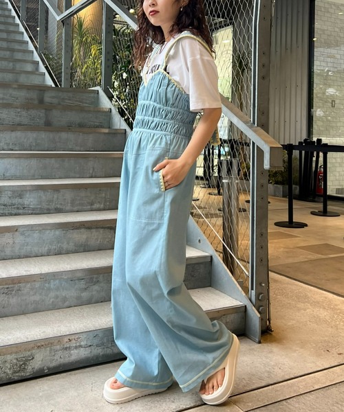 「HELLO.SANFRANCISCO」 オーバーオール ONE SIZE ネイビー レディース_画像6