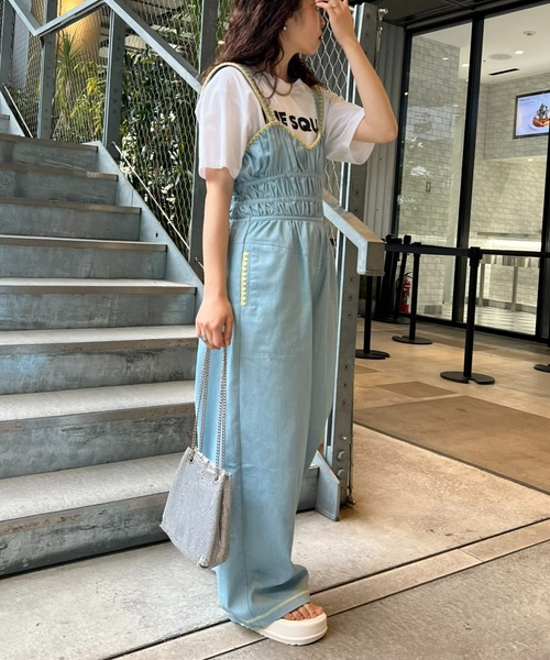「HELLO.SANFRANCISCO」 オーバーオール ONE SIZE ネイビー レディース_画像8