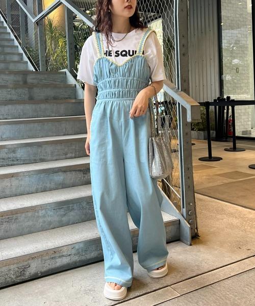 「HELLO.SANFRANCISCO」 オーバーオール ONE SIZE ネイビー レディース_画像9