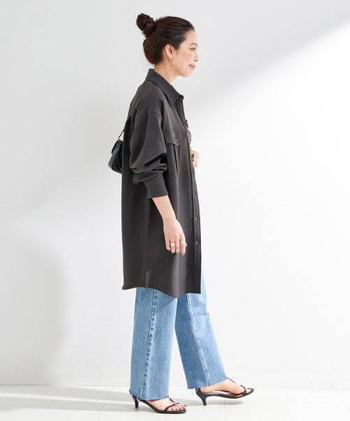 「B.C STOCK」 「Simplicite」長袖シャツ FREE ブラウン レディース_画像3