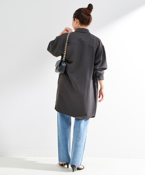 「B.C STOCK」 「Simplicite」長袖シャツ FREE ブラウン レディース_画像4