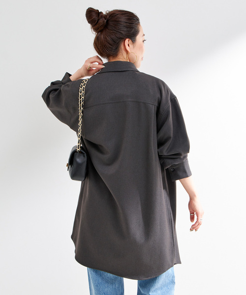 「B.C STOCK」 「Simplicite」長袖シャツ FREE ブラウン レディース_画像8