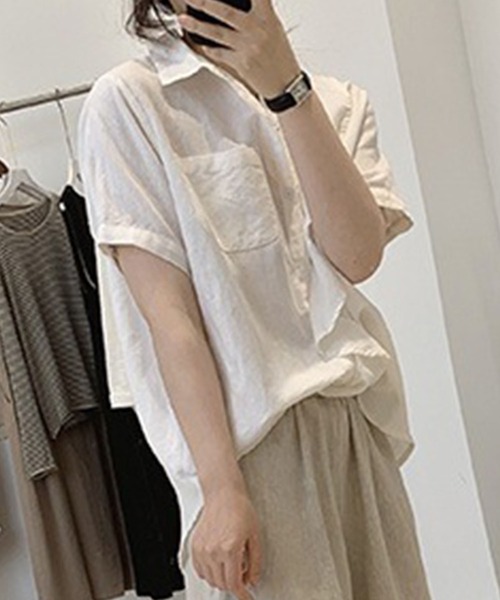 「Amulet」 半袖ブラウス X-LARGE ホワイト レディース_画像6