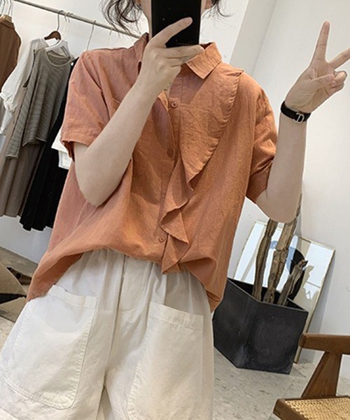 「Amulet」 半袖ブラウス X-LARGE ホワイト レディース_画像9