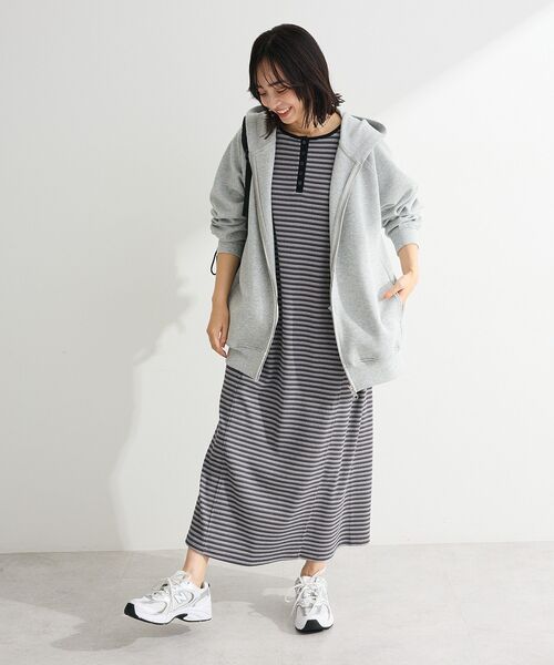 「Green Parks」 長袖ワンピース FREE グレー レディース_画像6