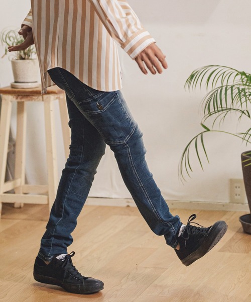パンツ カーゴパンツ mp9704- Stretch Denim One Side Cargo