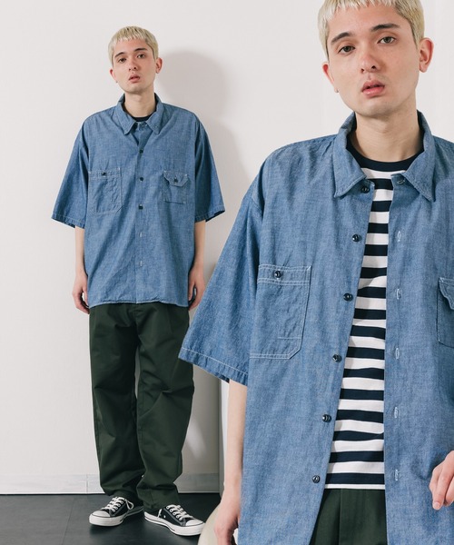 CAL O LINE シャンブレーシャツ Lサイズ CAL O LINE (キャルオーライン) PAY DAY SELVEDGE CHAMBRAY