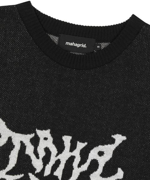 ニット セーター 「mahagrid/マハグリッド」TRIBAL LOGO HALF KNIT/トライバルロゴハーフニット レディース メンズ MAHAGRID ニット セーター 「mahagrid/マハグリッド」TRIBAL