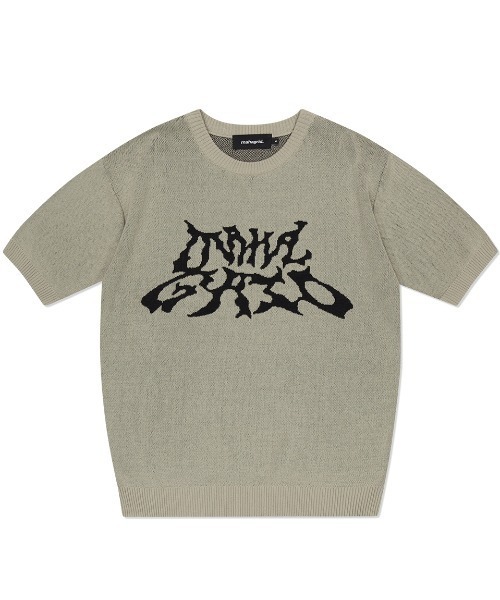 ニット セーター 「mahagrid/マハグリッド」TRIBAL LOGO HALF KNIT/トライバルロゴハーフニット レディース メンズ MAHAGRID ニット セーター 「mahagrid/マハグリッド」TRIBAL
