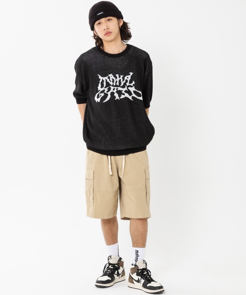 ニット セーター 「mahagrid/マハグリッド」TRIBAL LOGO HALF KNIT/トライバルロゴハーフニット レディース メンズ MAHAGRID ニット セーター 「mahagrid/マハグリッド」TRIBAL