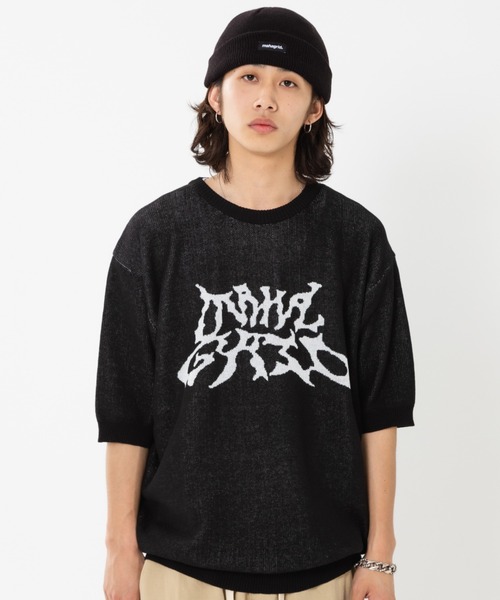 ニット セーター 「mahagrid/マハグリッド」TRIBAL LOGO HALF KNIT/トライバルロゴハーフニット レディース メンズ MAHAGRID ニット セーター 「mahagrid/マハグリッド」TRIBAL