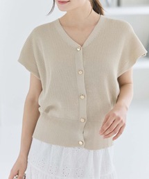 Aimeine エメイン ジャガードフレンチスリーブニット