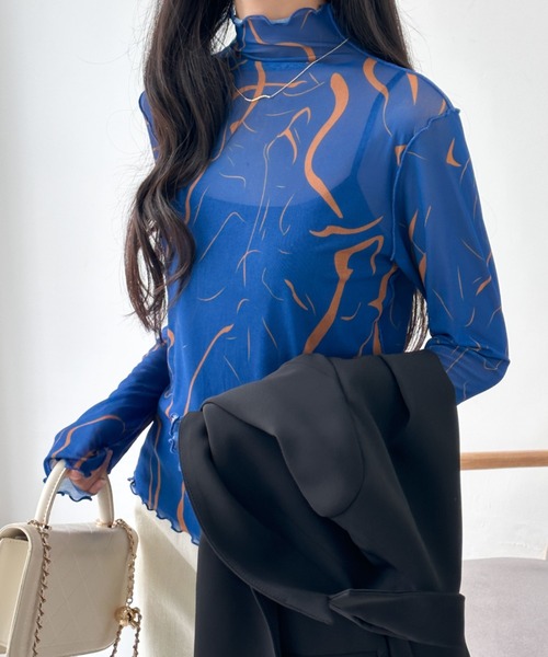 tシャツ シアーインナープルオーバー レディース tシャツ アート柄シアーインナー/新柄追加 レディース