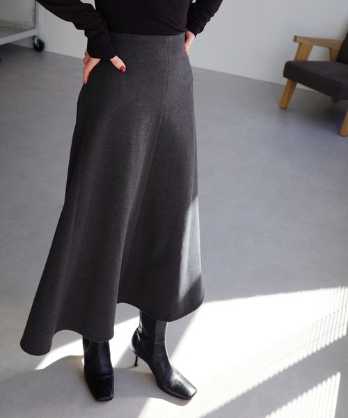 evernavy スカート ウール調ポンチフレアスカート : ZOZOTOWN Yahoo!店