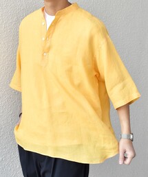 シャツ SHIPS any: ピュアリネン バンド スキッパー ハーフスリーブ プルオーバー シャツ 25SS メンズ｜ZOZOTOWN Yahoo!店
