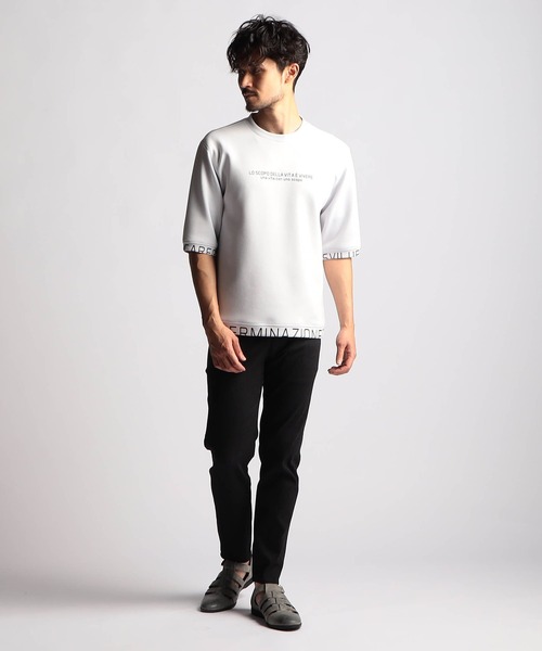 tシャツ リバーシブルTee レディース メンズ NICOLE CLUB FOR MEN tシャツ ロゴプリント5分袖プルオーバー