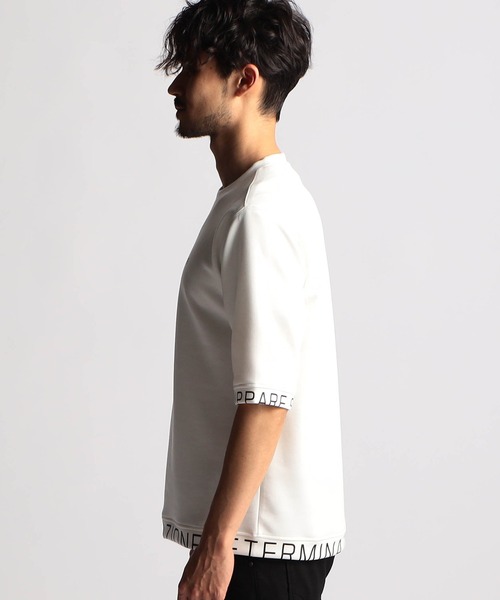 NICOLE CLUB FOR MEN tシャツ ロゴプリント5分袖プルオーバー